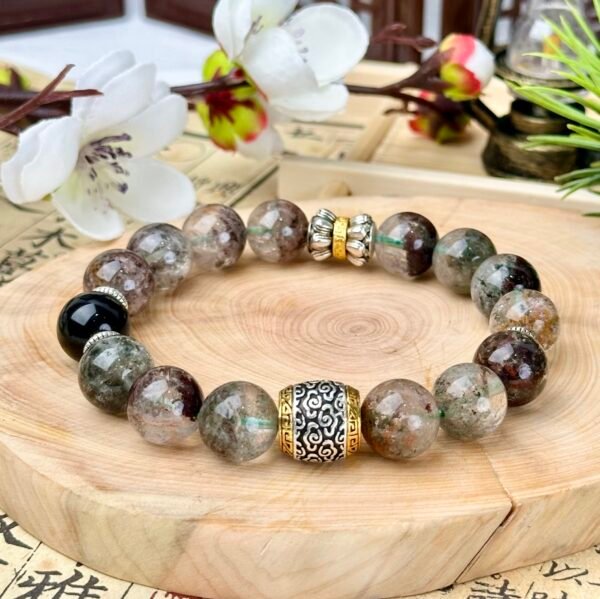 C15-Four Seasons phantom + Golden Obsidian + Auspicious Drum Beads + Parallel Lotus  Bracelet