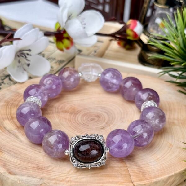 C17-Purple and Yellow Mixed Phantom + White Crystal Rose Bracelet