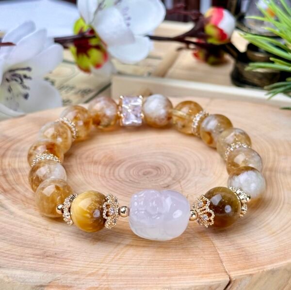 C18-Pyramid Citrine + White Crystal Pixi Bracelet