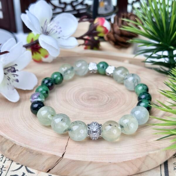 C61-Prehnite+Ruby Zoisite Bracelet